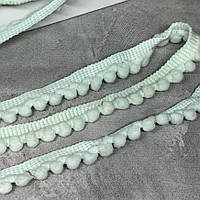 Стрічка з міні-помпонами, колір світло-бірюзовий, арт 019104, 1 метр, світло-бірюзовий