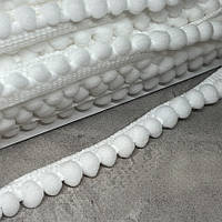 Стрічка з міні-помпонами, колір білий, арт 019105, 1 метр, Білий