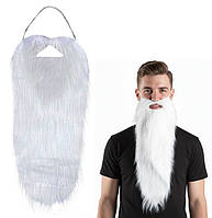 Накладна борода для маскараду та косплею на резинці, реалістична Epic Beard White