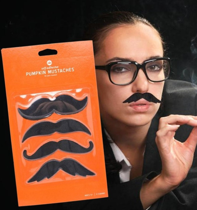 Накладні вуса Pumpkin Mustaches 4 штуки в наборі, фото 1