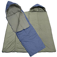 Спальник із каптуром та подушкою "Канада" до -25°C, синтепон 300 г/м2, розмір 215*75 см, Сталевий синій (BR)