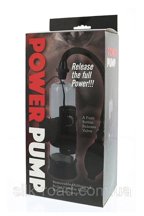 Вакуумна помпа для чоловіків Seven Creations Power Pump з вібрацією, чорна