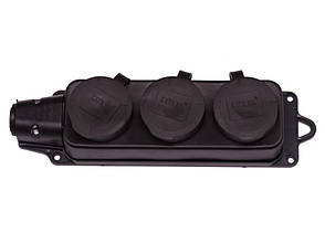 Колодка для подовжувача Luxel каучук із заземленням 3 поста (1133)