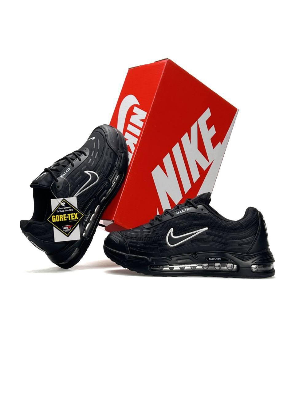 Чоловічі термо кросівки Nike Air Max TL 2.5 GTX Black, кеди Найк текстиль шкіра чорні. Чоловіче взуття, фото 1