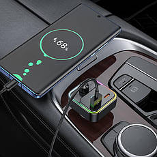 FM-трансмітер Hoco E81 Fantasy PD30W+QC3.0 car BT FM transmitter Black, фото 3