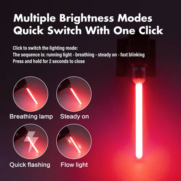 Велосипедний габаритний ліхтар, Стоп-сигнал в зборі велосипедний, Велоліхтар на багажник MJ-73