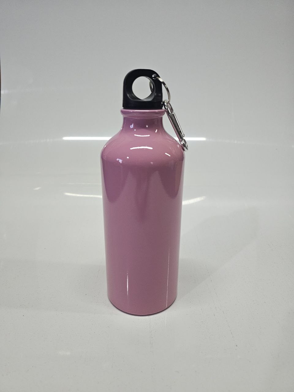 Фляга для сублімації спортивна з карабіном  блакитна  сталева 650 мл