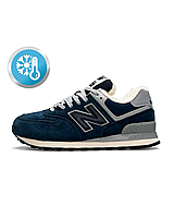 New Balance 574 Grey Dark Blue Fur