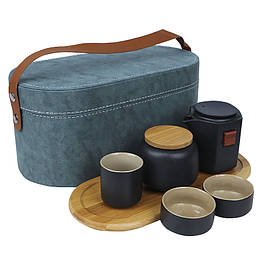 Дорожній набір 45521 для чайної церемонії із 7 предметів керамічний Black