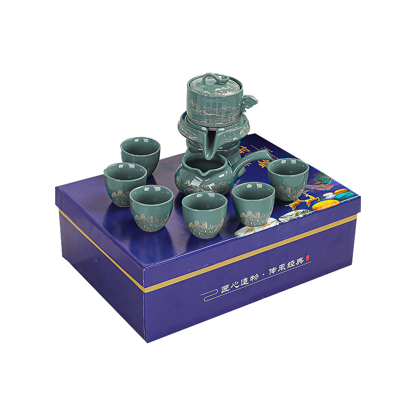 Набір для чайної церемонії для приготування чаю гайвань піали з чайником на 6 персон #16 Гірський пейзаж, фото 1