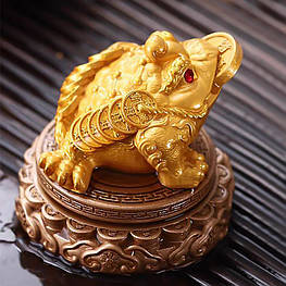 Фігурка для чайної церемонії Жаба з монеткою колір, що обертається, від гарячої води