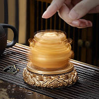 Фігурка для чайної церемонії Жаба з монеткою колір, що обертається, від гарячої води, фото 2