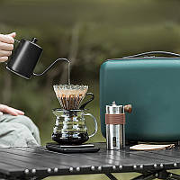 Дорожній кавовий набір Choxila з 8 предметів 2 персони для приготування кави з кейсом, фото 3