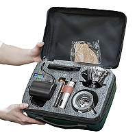 Дорожній кавовий набір Choxila з 8 предметів 2 персони для приготування кави з кейсом, фото 4