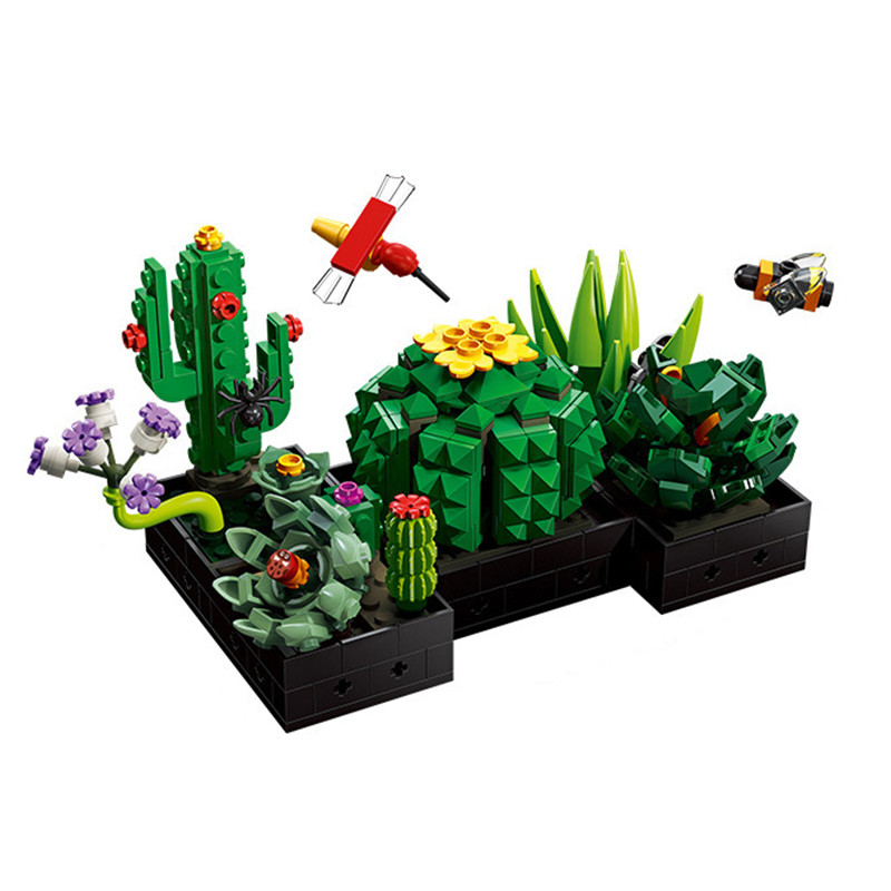 3D конструктор набір будівельних блоків JIE-STAR 9011 Botanical Garden Succulent 590 деталей пластиковий, фото 1