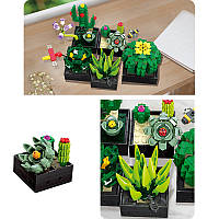 3D конструктор набір будівельних блоків JIE-STAR 9011 Botanical Garden Succulent 590 деталей пластиковий, фото 2