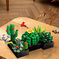 3D конструктор набір будівельних блоків JIE-STAR 9011 Botanical Garden Succulent 590 деталей пластиковий, фото 3