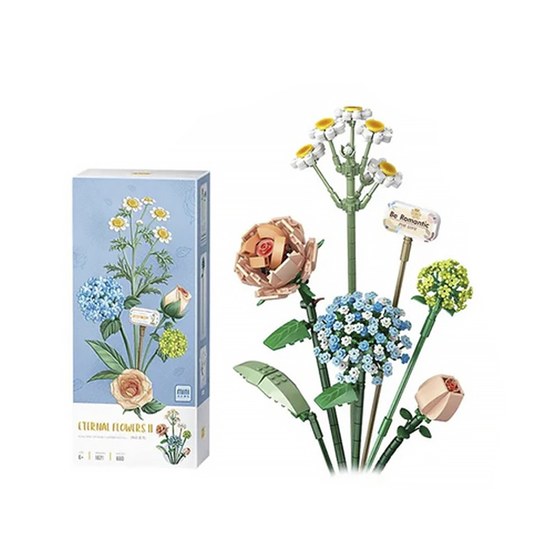 3D конструктор набір будівельних блоків LOZ 1671 ромашка троянда лист гортензії 680 деталей пластиковий, фото 1