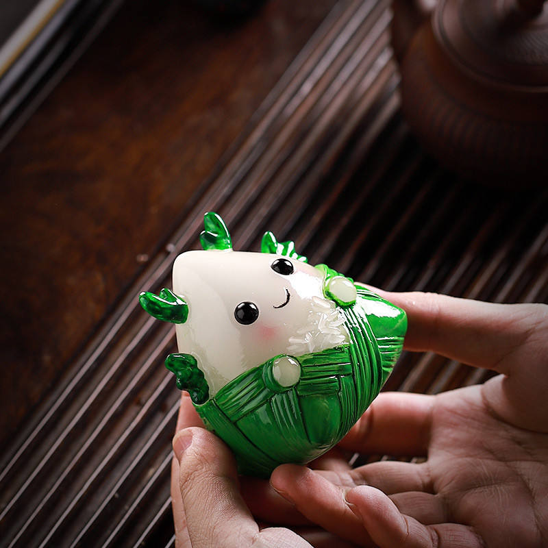 Фігурка для чайної церемонії Дракон Zongzi YY2405001606 змінює колір від гарячої води, фото 1