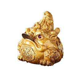 Фігурка для чайної церемонії ZBY-2407302 Жаба з монеткою міняє колір від гарячої води Gold