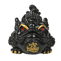 Фігурка для чайної церемонії ZBY-2407302 Жаба з монеткою міняє колір від гарячої води Green, фото 2