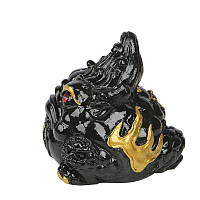 Фігурка для чайної церемонії ZBY-2407302 Жаба з монеткою міняє колір від гарячої води Green, фото 3