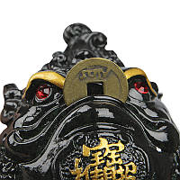 Фігурка для чайної церемонії ZBY-2407302 Жаба з монеткою міняє колір від гарячої води Green, фото 4