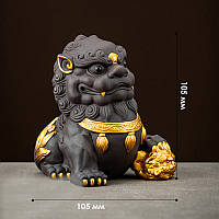 Фігурка для чайної церемонії Лев золотий, що приносить удачу, фото 4