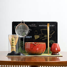 Набір Mavanto 7458 для приготування чаю матча 7 предметів Red