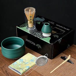 Набір Mavanto 5456 для приготування чаю матча 7 предметів Green Matt