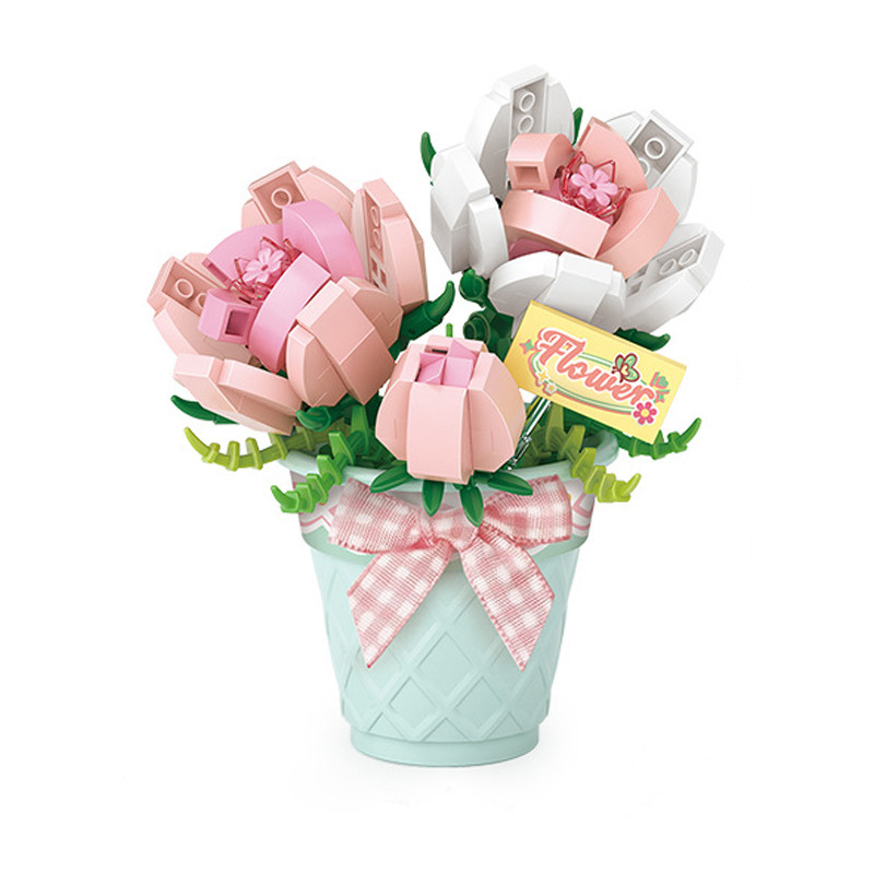 3D конструктор-набір будівельних блоків LOZ 8836 мініроза в горщику 230 деталей пластиковий, фото 1