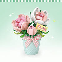 3D конструктор-набір будівельних блоків LOZ 8836 мініроза в горщику 230 деталей пластиковий, фото 2