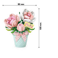 3D конструктор-набір будівельних блоків LOZ 8836 мініроза в горщику 230 деталей пластиковий, фото 3