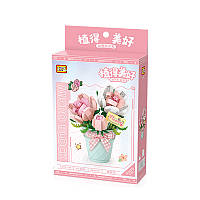 3D конструктор-набір будівельних блоків LOZ 8836 мініроза в горщику 230 деталей пластиковий, фото 4