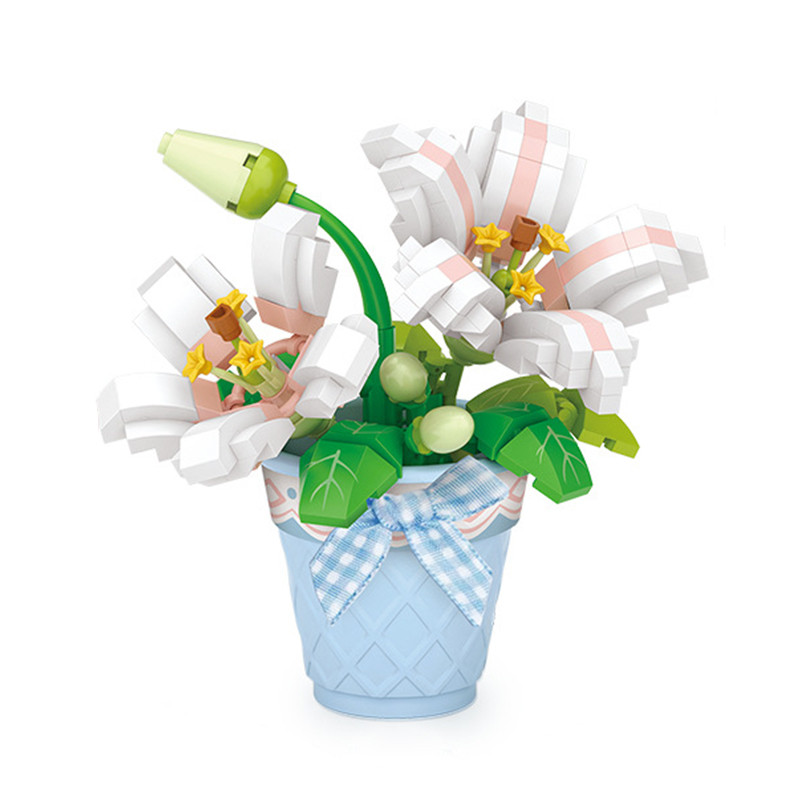 3D конструктор-набір будівельних блоків LOZ 8837 мінілію в горщику 240 деталей пластиковий, фото 1