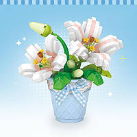 3D конструктор-набір будівельних блоків LOZ 8837 мінілію в горщику 240 деталей пластиковий, фото 3