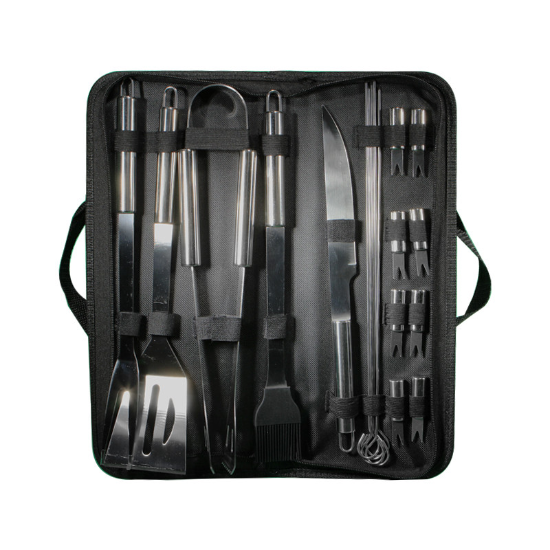 Професійний набір для гриля та барбекю Lesko №18 — 18 предметів із нержавіючої сталі, фото 1