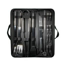 Професійний набір для гриля та барбекю Lesko №18 — 18 предметів із нержавіючої сталі