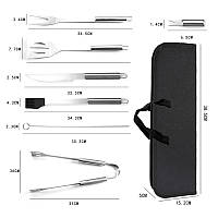 Професійний набір для гриля та барбекю Lesko №18 — 18 предметів із нержавіючої сталі, фото 4