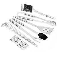 Професійний набір для шашлику Lesko №20 з інструментами з нержавіючої сталі у чохлі, фото 4