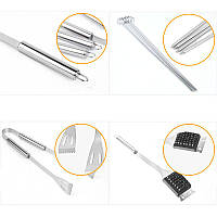 Професійний набір для шашлику Lesko №20 з інструментами з нержавіючої сталі у чохлі, фото 6