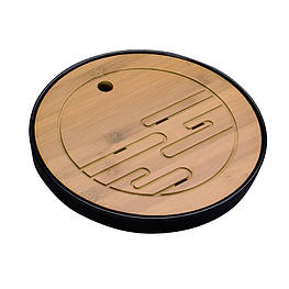 Чабань #8 дошка для чайних церемоній 25,5*4,5 см бамбуковий круглий Black