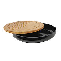 Чабань #8 дошка для чайних церемоній 25,5*4,5 см бамбуковий круглий Black, фото 2