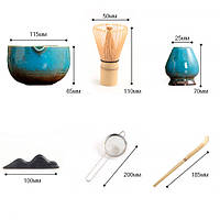 Набір Mavanto 7458 для приготування чаю матча 7 предметів Blue, фото 7