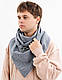 Чоловічий 2-сторонній вовняний шарф, сірий в дрібну смужуку "Единбург", на кільцях, від My scarf снуд, бактус, фото 3