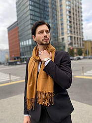 Чоловічий гірчиця шарф, великий чоловічий котоновий шарф "Мілан" від My scarf 180 на 60 см