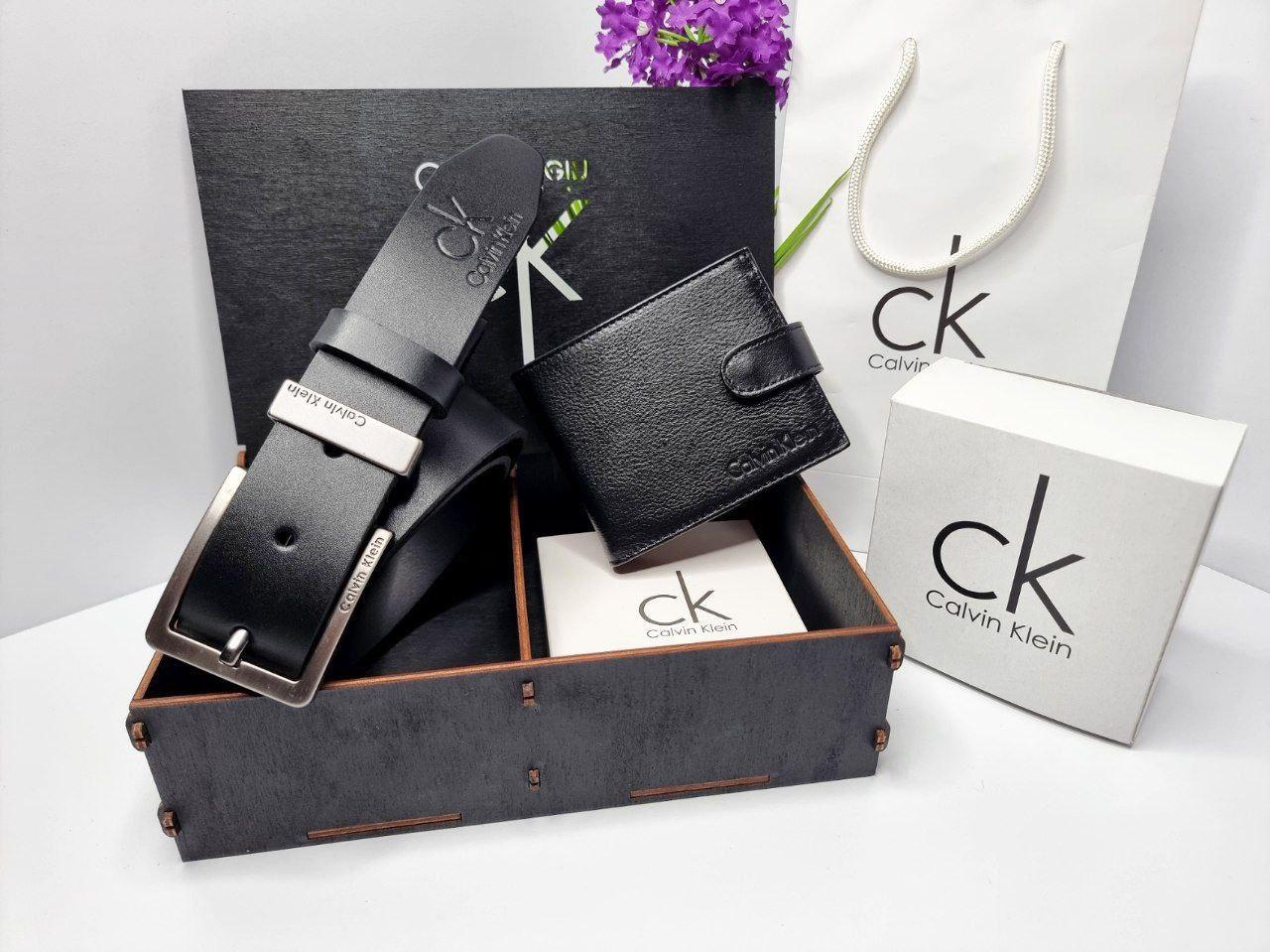 Подарунковий набір  Calvin Klein (Ремінь + Гаманець), фото 1