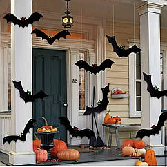 Набір пластикових кажанів на Хелловін , 12 шт