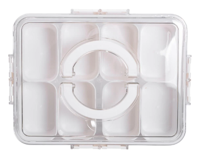 Пластиковий контейнер на 8 відсіків для зберігання їжі — 31х24х7 см, фото 1