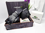 Подарунковий набір Lacosta (Ремінь + Гаманець) чорний, фото 8